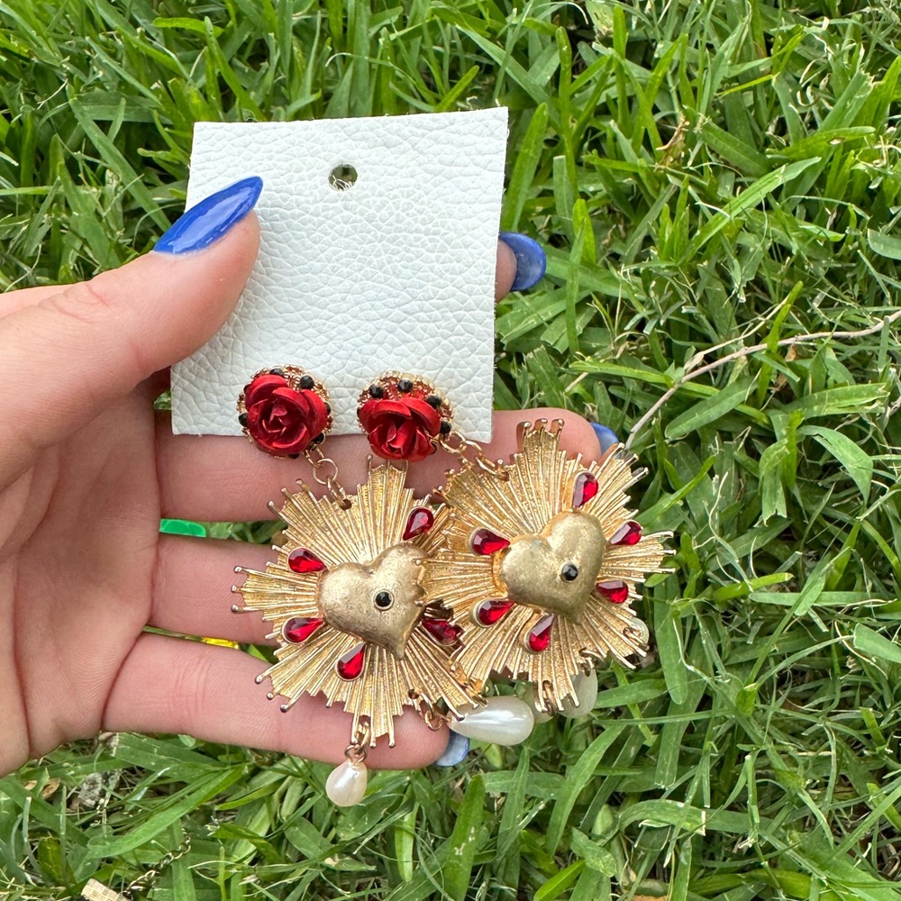 Free people rose gold dangle earrings